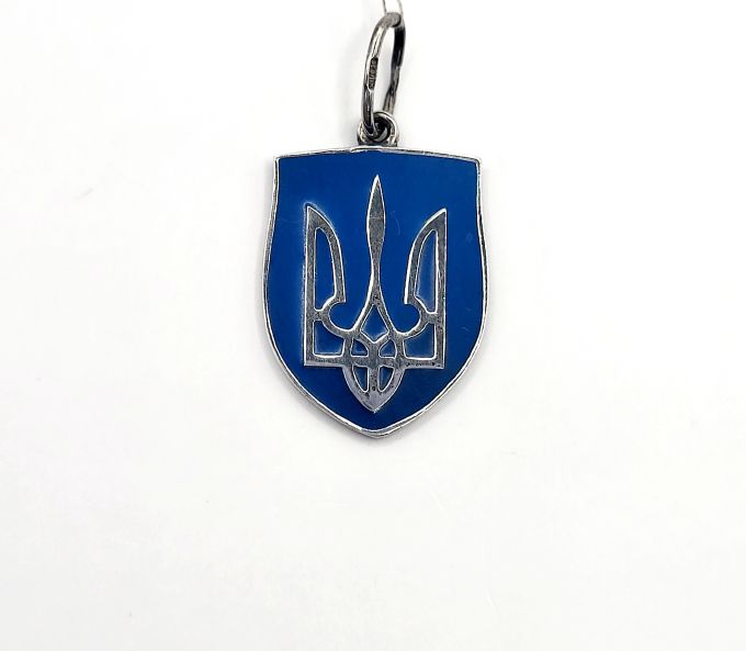 Срібний кулон "Тризуб" з емаллю 28797