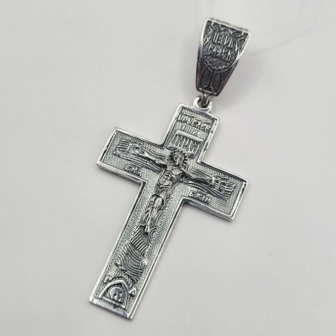 Срібний хрест з розп'яттям 55027